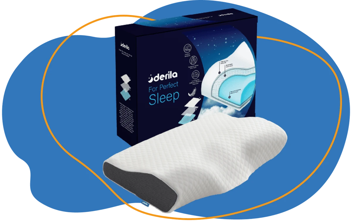 Derila ERGO pillow with official Derila packaging
