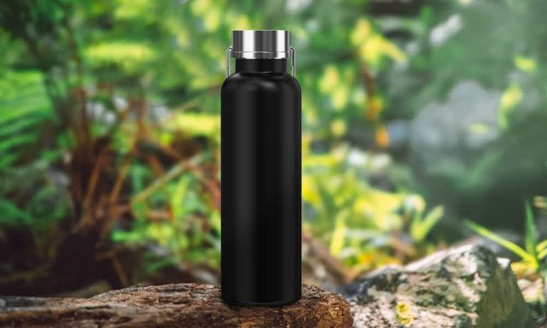 Hewelth UVClean Bottle outdoors on a mossy rock