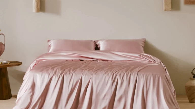 Pink LILYSILK silk bedding in a modern bedroom