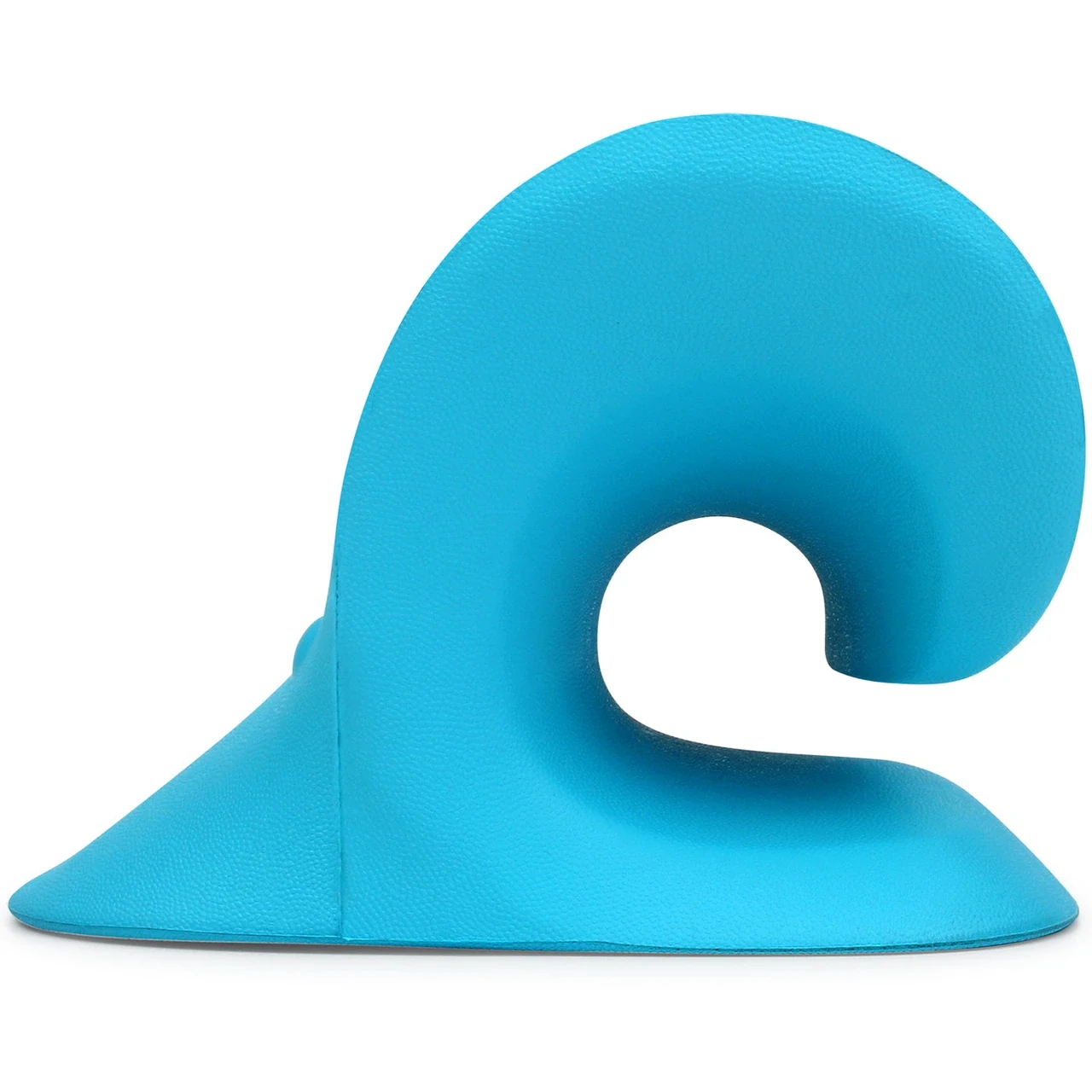 Side profile of the RestCloud cyan cervical traction neck stretcher
